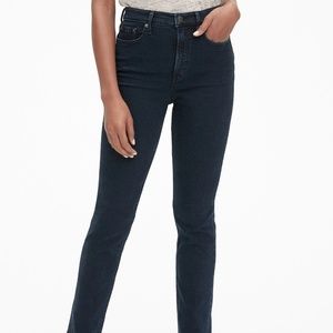 Gap High Waisted Cigarette Dark Indigo Wash Jeans